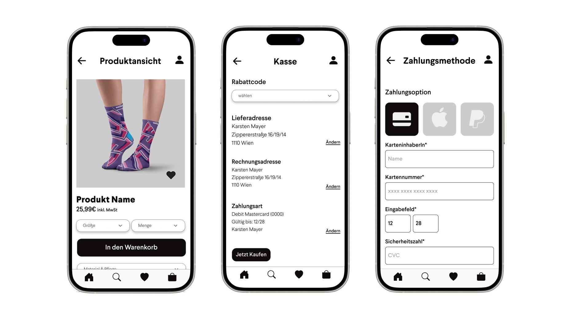 Amiiko-Onlineshop mit Produktansicht, Kasse und Zahlungsmethode