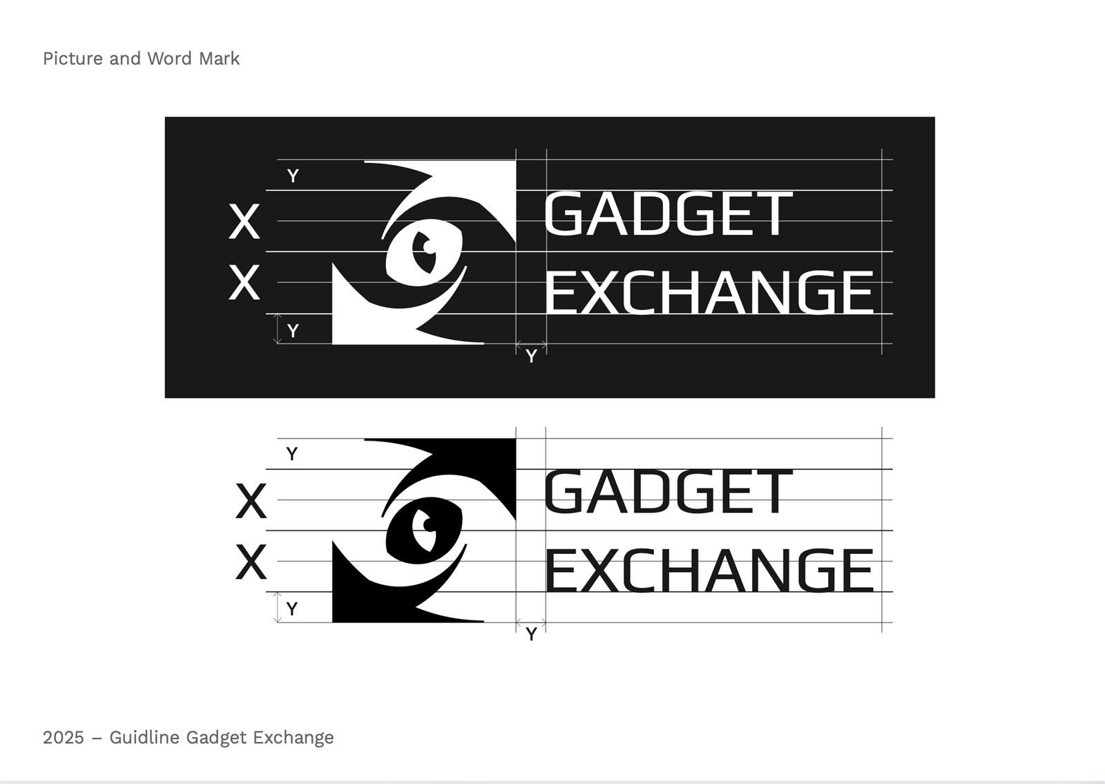 Styleguide der Gadget-Exchange-Wort-Bild-Marke